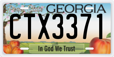 GA license plate CTX3371