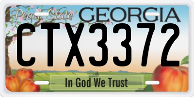 GA license plate CTX3372