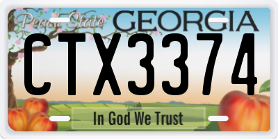 GA license plate CTX3374