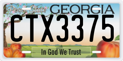 GA license plate CTX3375