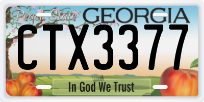 GA license plate CTX3377