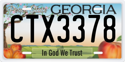 GA license plate CTX3378