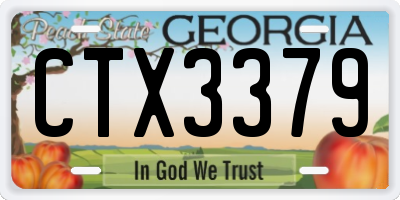 GA license plate CTX3379