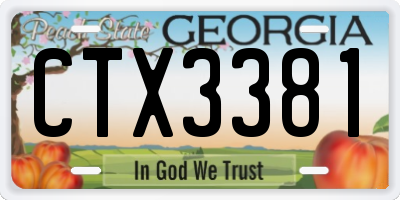 GA license plate CTX3381