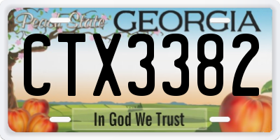 GA license plate CTX3382