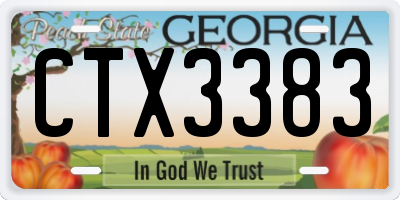 GA license plate CTX3383