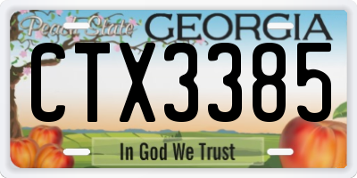 GA license plate CTX3385