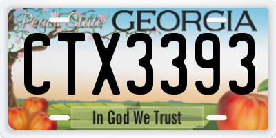 GA license plate CTX3393
