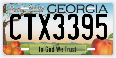 GA license plate CTX3395