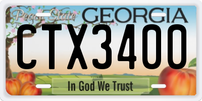 GA license plate CTX3400
