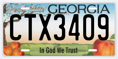 GA license plate CTX3409