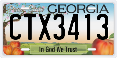 GA license plate CTX3413