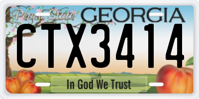 GA license plate CTX3414