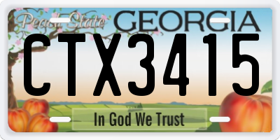 GA license plate CTX3415