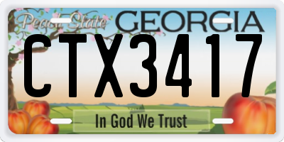 GA license plate CTX3417