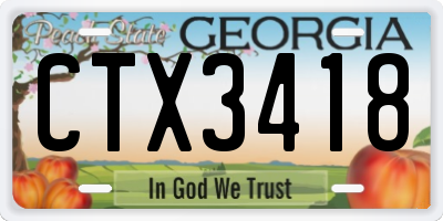 GA license plate CTX3418