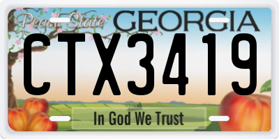 GA license plate CTX3419