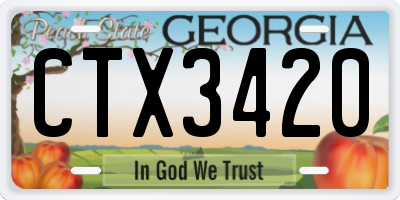 GA license plate CTX3420