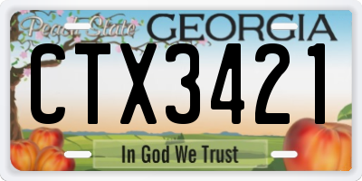 GA license plate CTX3421