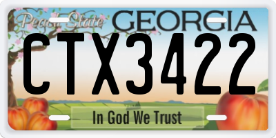GA license plate CTX3422