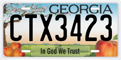 GA license plate CTX3423