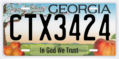 GA license plate CTX3424