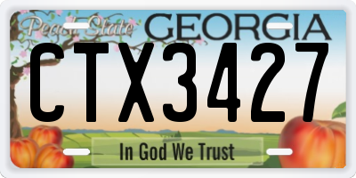 GA license plate CTX3427