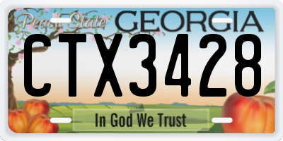 GA license plate CTX3428