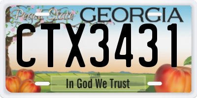 GA license plate CTX3431