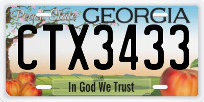 GA license plate CTX3433
