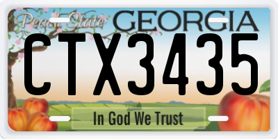 GA license plate CTX3435