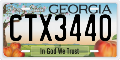 GA license plate CTX3440