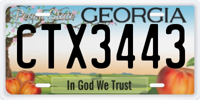 GA license plate CTX3443