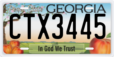 GA license plate CTX3445