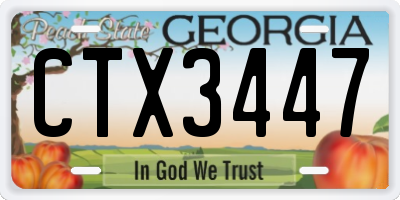 GA license plate CTX3447
