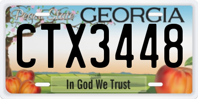 GA license plate CTX3448
