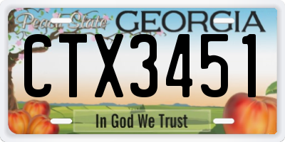 GA license plate CTX3451