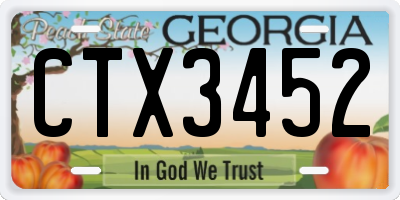 GA license plate CTX3452