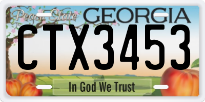 GA license plate CTX3453