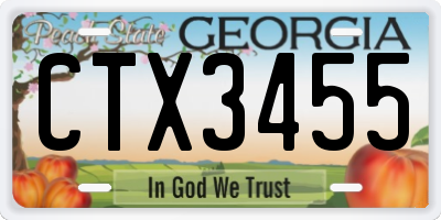GA license plate CTX3455