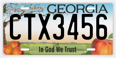 GA license plate CTX3456