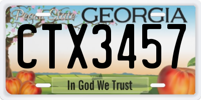 GA license plate CTX3457