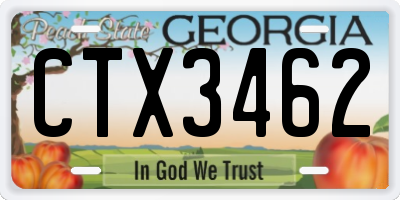 GA license plate CTX3462