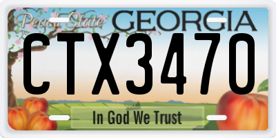 GA license plate CTX3470