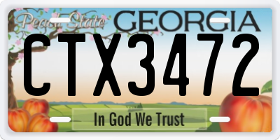 GA license plate CTX3472