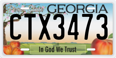 GA license plate CTX3473