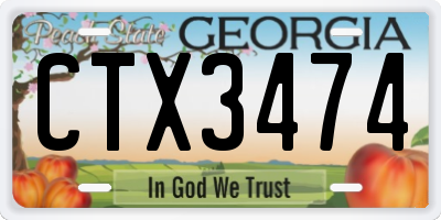 GA license plate CTX3474
