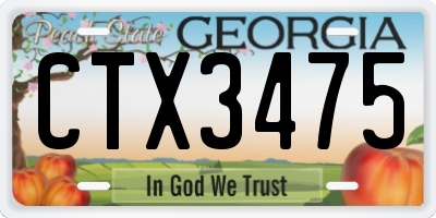 GA license plate CTX3475
