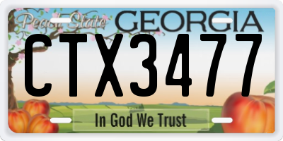 GA license plate CTX3477