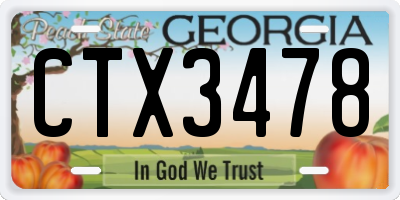 GA license plate CTX3478